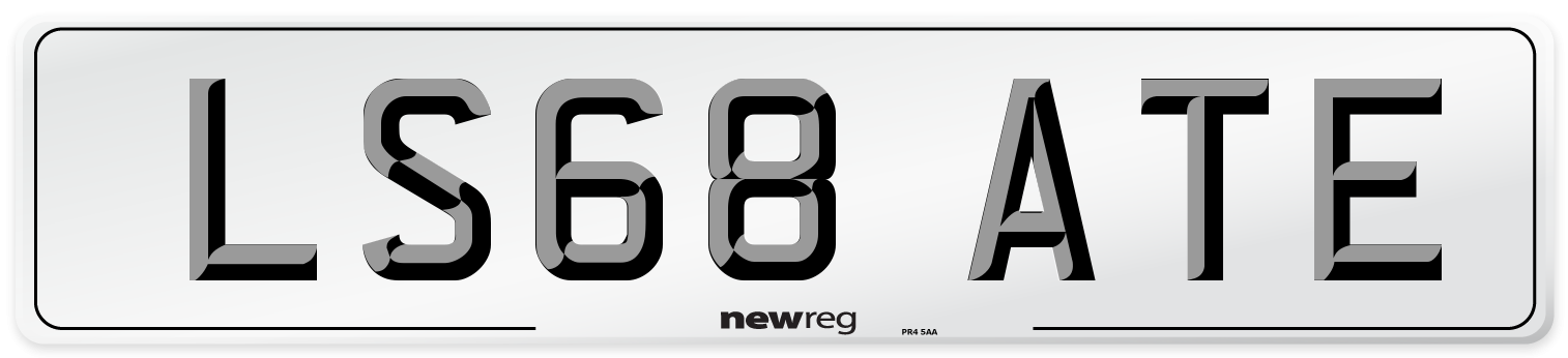 LS68 ATE Number Plate from New Reg